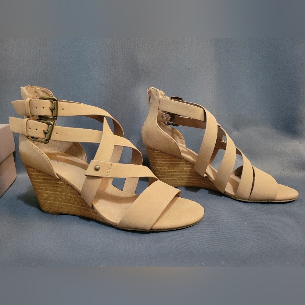 Crown Vintage Strappy Zip Wedge Sandals